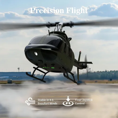 Miniatura 4 de Helicóptero RC simulado ultra alto, modelo a escala 27:1, helicóptero de control remoto coleccionable con vuelo automático para adultos