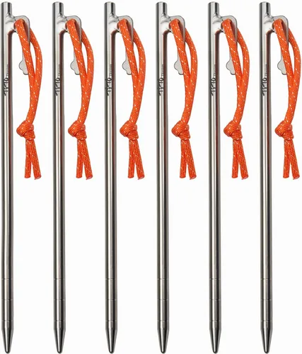 Miniatura 11 de TiTo Titanium Estacas ligeras para tienda de campaña, clavos de tienda de campaña resistentes para acampar al aire libre, senderismo y soporte