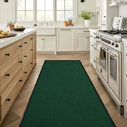 Miniatura 7 de Tapete de 3 x 10 pies para exteriores, alfombra de pasillo comercial, resistente, antideslizante, con parte trasera de goma, impermeable