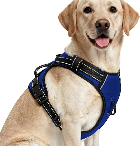 Miniatura 25 de Arnés para perro sin tirones, chaleco reflectante ajustable y acolchado para mascotas con asa de fácil control, fácil de llevar con nudo elegante