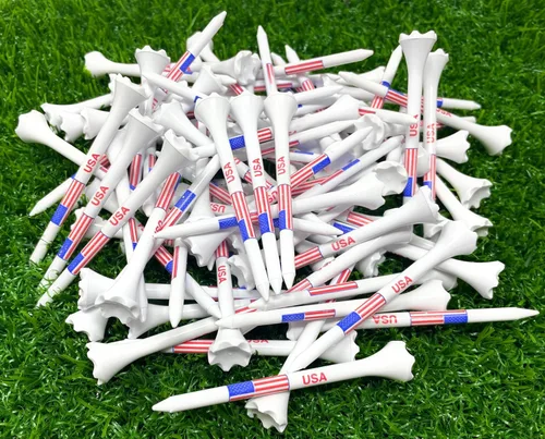 Miniatura 8 de NorthPointe USA American Flag 3 ¼” Plastic Golf Tees - 100 Patriotic Golf Tees Plastic in Bulk