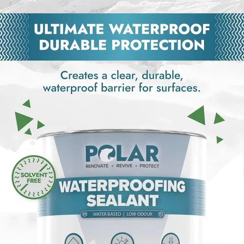 Miniatura 2 de Polar Sellador impermeabilizante – 33 onzas líquidas – Acabado transparente invisible – Revestimiento impermeable para exteriores para interiores