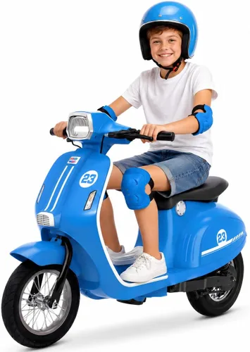 Motocicleta eléctrica de 24 V, motocicleta eléctrica de 350 W, hasta 14.3 MPH, batería de 10 AH y 10 millas, 3 velocidades, scooter eléctrico con