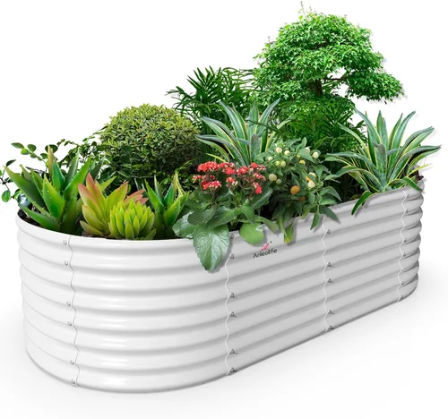 Miniatura 27 de A ANLEOLIFE Paquete de 2 camas de jardín elevadas galvanizadas de 3 pies x 24 pulgadas de alto para exteriores, jardinera redonda de metal