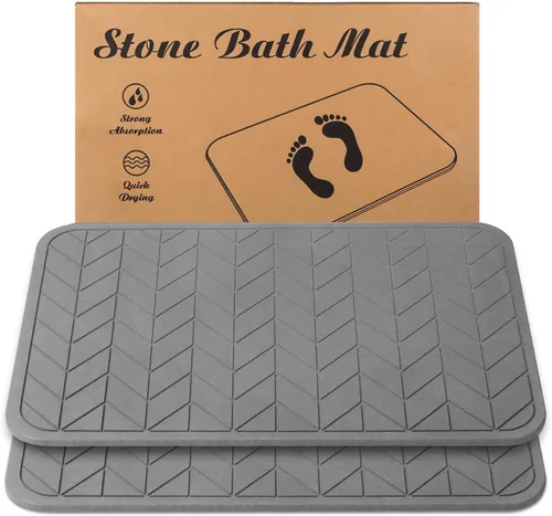 Alfombrilla de Baño de Piedra, Alfombrilla de Ducha de Tierra de Diatomeas, Alfombrilla de Suelo de Baño Antideslizante Súper Absorbente de Secado