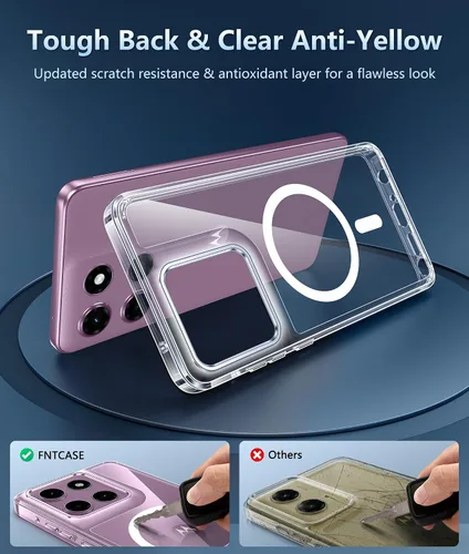 Miniatura 959 de FNTCASE Funda para iPhone 13 Pro-Max: Fundas magnéticas transparentes compatibles con Magsafe Slim anti amarillamiento protección contra caídas