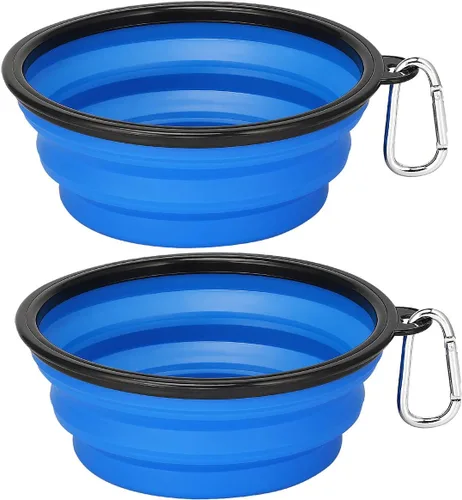 Miniatura 10 de Kytely Tazones grandes plegables para perros, paquete de 2 tazones plegables de viaje para perros de 34 onzas, cuenco portátil para alimentos