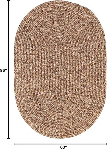 Miniatura 3 de Super Area Rugs Rustic Farmhouse Living - Alfombra trenzada reversible para interiores y exteriores, fabricada en Estados Unidos, color marrón