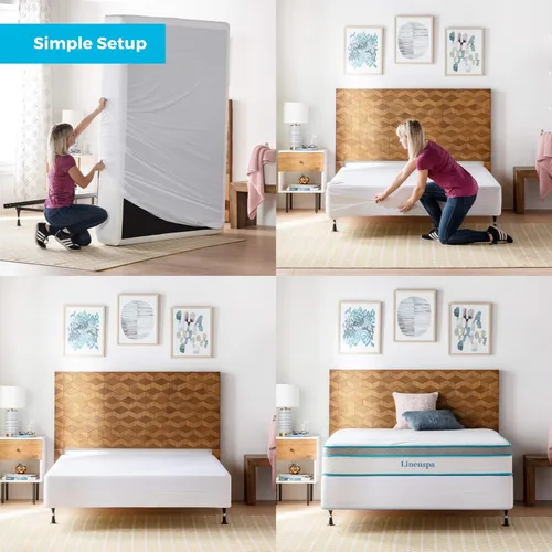 Miniatura 6 de Protector de somier Linenspa impermeable y anticinches, Poliéster, gemelo