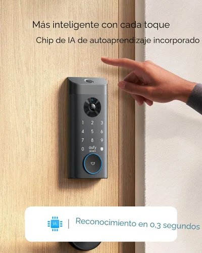 Miniatura 4 de eufy Security Cerradura inteligente de video E330, cámara 3 en 1+timbre+huella dactilar cerradura de puerta de entrada sin llave, cerrojo