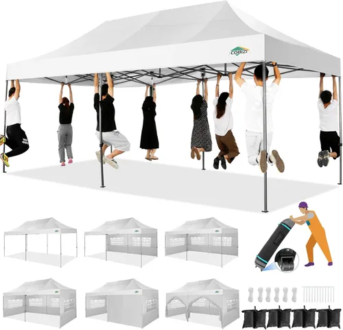 Miniatura 71 de COBIZI Tienda de campaña desplegable de 6.6 x 6.6 pies, toldo resistente, fácil de instalar, impermeable, para exteriores, fiestas, playa, jardín