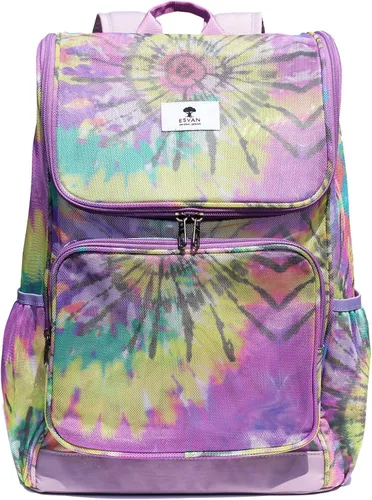 ESVAN Mochila de malla con estampado original, bolsa transparente, paquete para universidad, playa, gimnasio, multiusos, mujeres y hombres, I, Casual