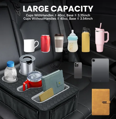 Miniatura 2 de Soporte para tazas de coche, soporte para tazas en el asiento trasero del coche, organizador para cama de camión, bandeja expandible para botes