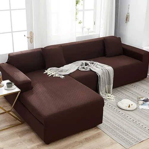 Miniatura 10 de Konsilsa Funda de sofá modular de alta elasticidad, fundas de sofá lavables de jacquard suave con parte inferior elástica, protector de muebles