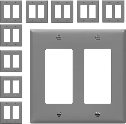 Miniatura 13 de ENERLITES - Placas decorativas de pared para interruptor de luz o toma de corriente, acabado brillante, tamaño intermedio, 2 bandas, 4.88 x 4.92