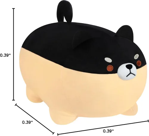 Miniatura 7 de AFAN Shiba Inu - Almohadas de peluche Kawaii de peluche para perro Corgi, lindos y suaves, regalos (negro, 11.8 pulgadas)