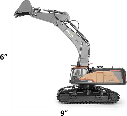 Miniatura 7 de Gemini&Genius Juguete de excavadora para niños, juguete de excavadora de pista de vehículo de construcción de metal, vehículo excavador de 1/50
