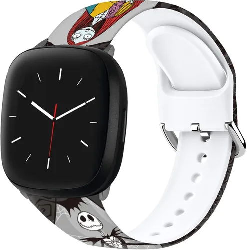 Miniatura 2 de Correas de reloj de dibujos animados con estampado floral compatibles con Fitbit Versa 4/Versa 3/Fitbit Sense 2/Sense Band de silicona suave
