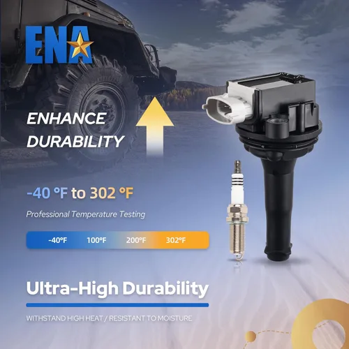 Miniatura 3 de ENA Juego de 5 bobinas de encendido y 5 bujías de platino compatibles con Volvo C30 C70 S40 S60 V50 V60 V70 XC60 XC70 2.5L 2.4L L5 repuesto