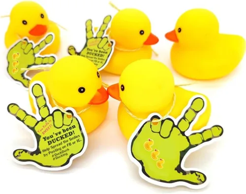 Miniatura 6 de Etiquetas de pato Tarjetas con texto en inglés «You've Been Ducked» Paquete de 30 tarjetas de juego de pato, pato, pato, pato, pato, tarjeta