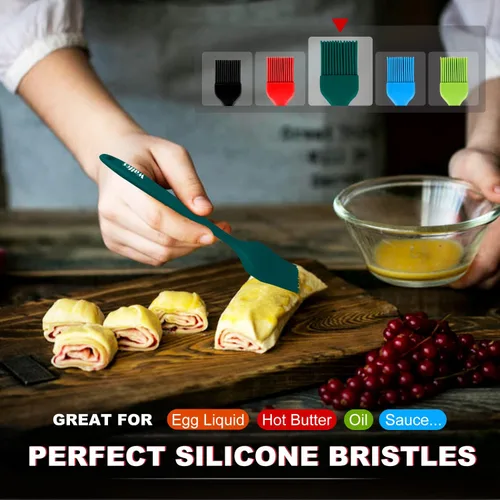 Miniatura 3 de Walfos Juego de 5 cepillos de silicona para repostería, resistentes al calor, perfectos para hornear, parrilla de barbacoa, cocina de cocina, núcleo