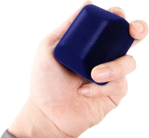 Miniatura 5 de Caja de regalo de terciopelo de metal brillante con LED para propuesta, compromiso, boda, fácil de colocar en tu bolsillo o bolso, color azul