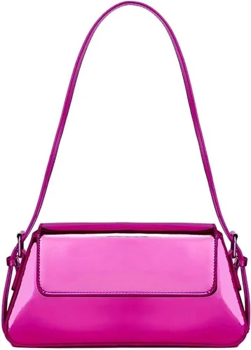 Bolso de noche metálico plateado para mujer, Y2K, bolso de hombro de cuero plateado brillante para baile de graduación, boda, fiesta