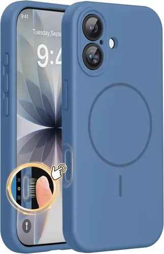 Miniatura 252 de Miracase Funda diseñada para iPhone 13, con protector de pantalla de vidrio templado, forro de microfibra suave antiarañazos, funda de goma