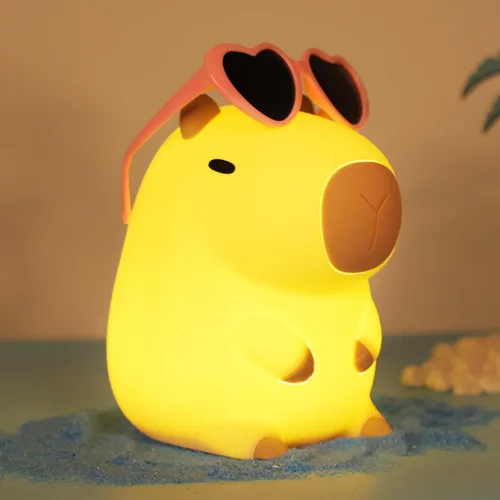 Miniatura 18 de Attivolife Capybara - Luz nocturna para niños, lámpara de noche de silicona animal recargable por USB, control táctil con regulador y temporizador