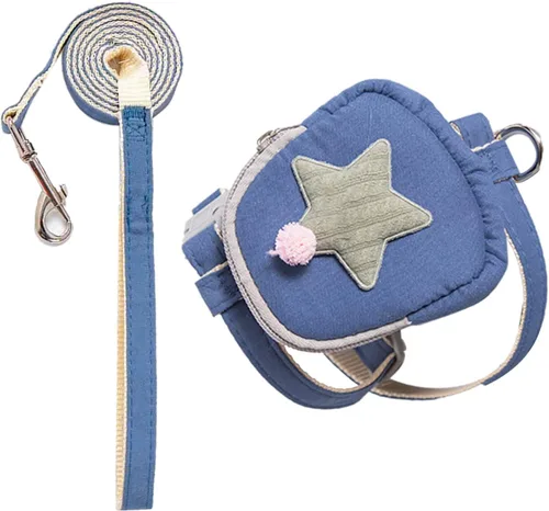 Miniatura 8 de Zerodis Juego de correa de arnés para mascotas, bonita mochila y chaleco para perros y gatos, distribución uniforme de la presión, diseño a presión