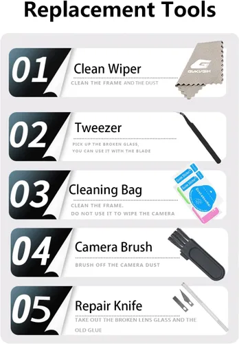 Miniatura 5 de Reemplazo de lente de vidrio de cámara para iPhone 11, GVKVGIH reemplazo de lente de vidrio de cámara trasera con adhesivo preinstalado, kit