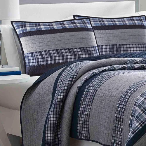 Miniatura 2 de Nautica - Funda europea, ropa de cama de algodón con cierre de cremallera, elegante juego de cama (Saybrook Beige, 26 x 26 pulgadas)