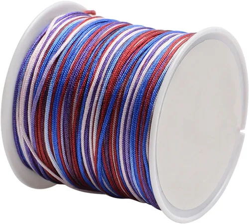 Miniatura 36 de Cordón de nailon para cuentas de 164.0 ft x 0.031 in, hilo de raso satinado de nailon trenzado para manualidades de macramé Mezcla de amarillo 1