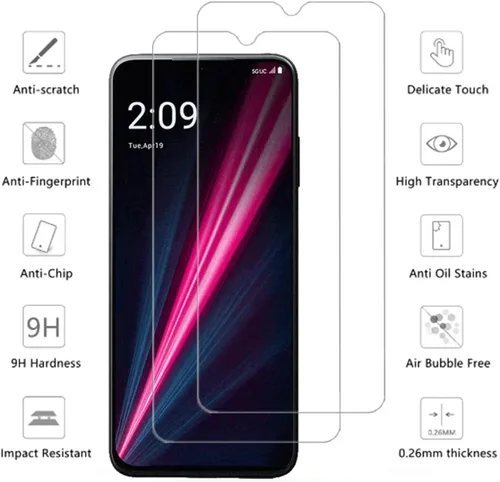 Miniatura 2 de Protector de pantalla transparente para T-Mobile Revvl 6 Pro 5G HD - Paquete de 2 polainas templadas antiarañazos para T-Mobile REVVL 6 PRO 5G 6.82