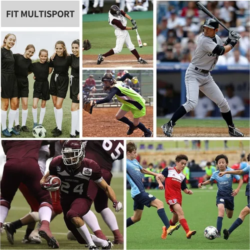 Miniatura 7 de GRAPMKTG Paquete de 3 calcetines de fútbol, béisbol, sóftbol para jóvenes, mujeres y hombres, calcetines de fútbol hasta la rodilla para niños