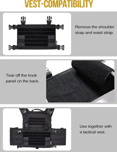 Miniatura 4 de ONETIGRIS ROC Chest Rig Panel modular táctico con correa de hombro extraíble y correa de cintura
