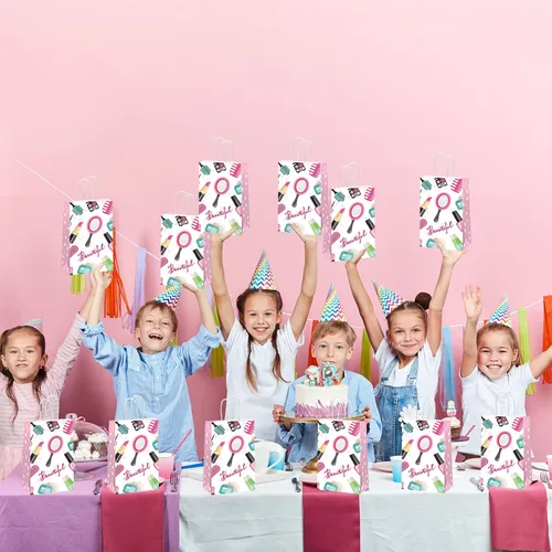 Miniatura 7 de gisgfim 12 piezas de bolsas de regalo, golosinas y favores para fiesta de spa y maquillaje con temática de spa para cumpleaños de niñas, bolsas
