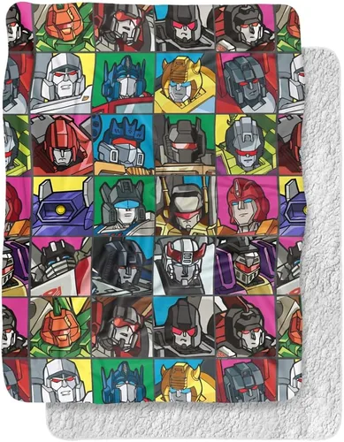 Miniatura 7 de Transformers Transformers Squares Silky Touch Sherpa Back Manta súper suave