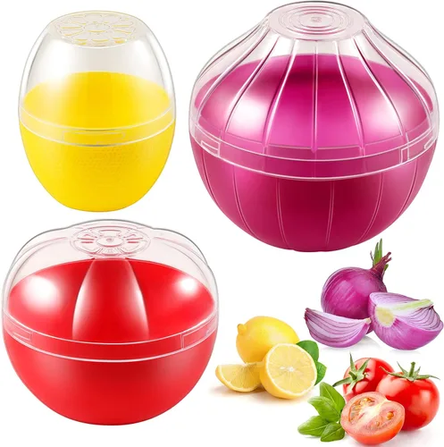 Miniatura 17 de Contenedores para almacenamiento de tomate, organizador reutilizable para refrigerador, organizador individual para mantener lima y tomate frescos