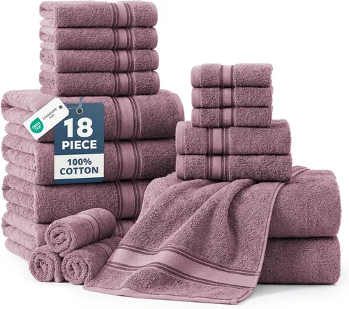 Miniatura 91 de Lane Linen Juego de 4 toallas de baño de 100 % algodón (35 x 66 pulgadas), juego de toallas de baño extragrandes de algodón sin torsión, secado Gris