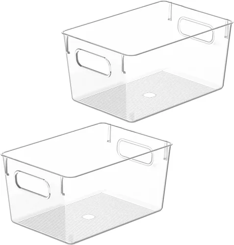 Miniatura 10 de Contenedores de almacenamiento de plástico transparente, perfectos para la organización de la cocina o la organización y almacenamiento
