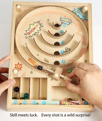 Miniatura 7 de Juegos familiares de Pinball Machine para niños Divertido juego de carreras de mármol para interiores y pelota Skee, juegos de mesa para fiestas