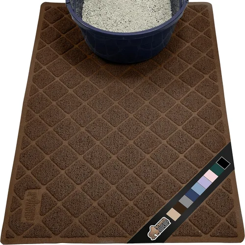 Miniatura 29 de Gorilla Grip - Tapete para atrapar la arena del arenero de gatos, 100% impermeable, fácil de limpiar, respaldo texturizado, suelos más limpios, se