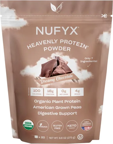 NUFYX® • Heavenly Protein® Powder • Los mejores guisantes 100% orgánicos cultivados en Estados Unidos del mundo • Vegano • Sin gluten • Bajo en