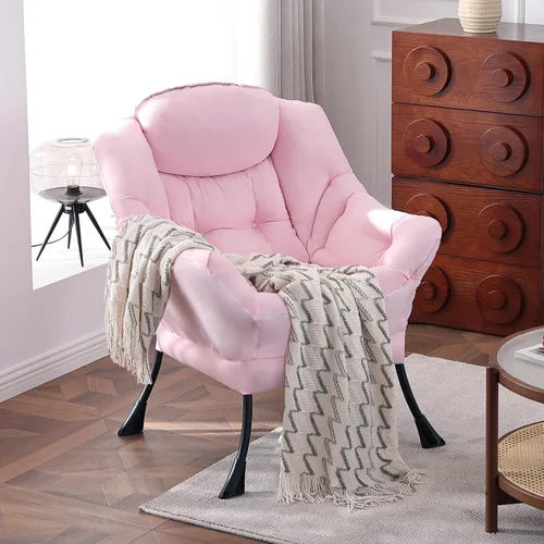 Miniatura 19 de Silla perezosa con otomana, silla de descanso moderna y grande con reposabrazos y reposapiés, silla de lectura con otomana, silla de sofá de ocio