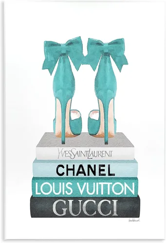 Miniatura 31 de Stupell Industries 'Chic Shoes Glam Bookstack', placa artística de pared, 10 x 15 pulgadas, fácil de colgar y resistente, fabricada en Estados
