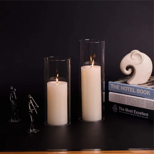 Miniatura 4 de Portavelas de cristal para huracanes, con extremos abiertos, 3 pulgadas de ancho x alto de 6 pulgadas, chimeneas para velas