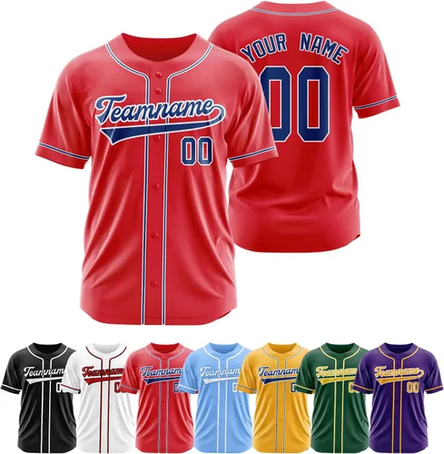 Miniatura 25 de Camiseta de béisbol personalizada, camisetas de béisbol con número de nombre personalizado, camisas de béisbol uniformes personalizadas
