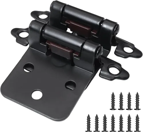 Miniatura 15 de Bisagras para puertas de gabinete de cocina de 3/8 pulgadas, paquete de 4 pares de bisagras de gabinete semiocultas negras, bisagras de puerta