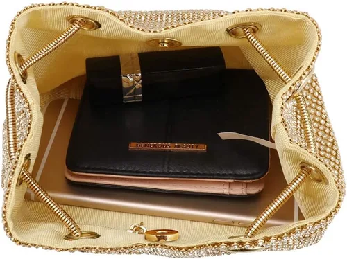 Miniatura 5 de Bolsa de noche para mujer, tamaño mejorado, bolsa de cubo de diamantes de imitación, bolsa de hombro brillante para fiesta, boda, cita nocturna